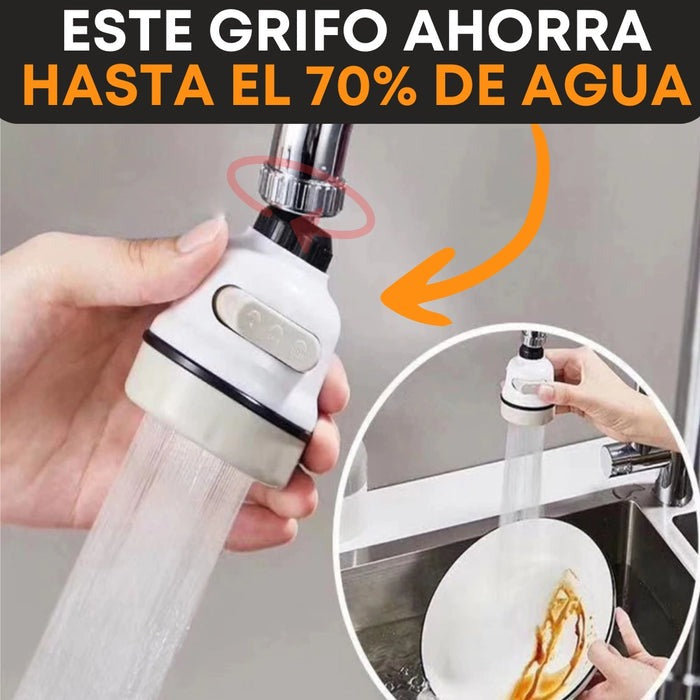 Grifo Super Ahorrador Multifuncional  360° - Mas limpieza, Menos gasto